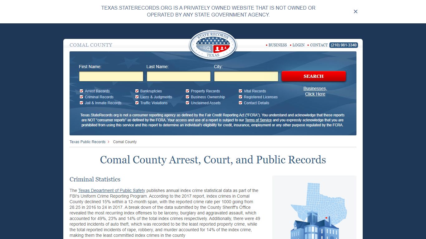 Comal County Arrest, Court, and Public Records